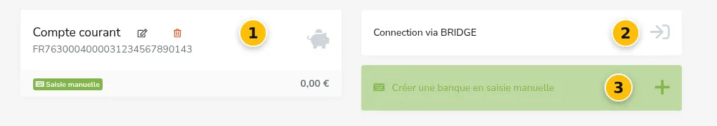 Les comptes bancaires déclarés dans eKo