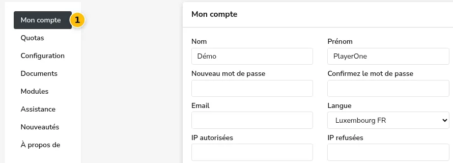 Accès à Mon compte