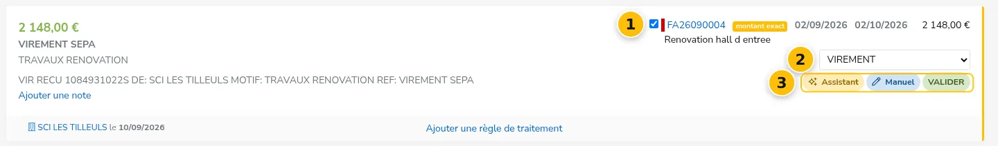 Une proposition cochée, prête à être validée