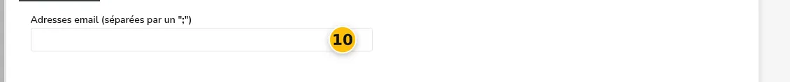 Configuration des adresses d'alerte de stock