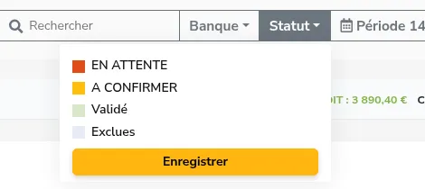 Le filtre par statut