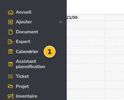 Le menu Calendrier