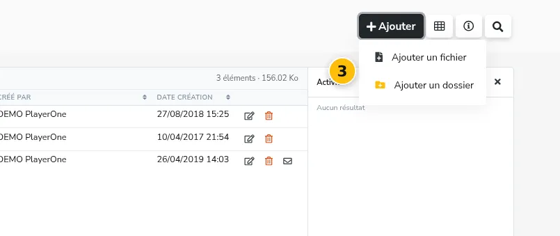 Le menu Ajouter
