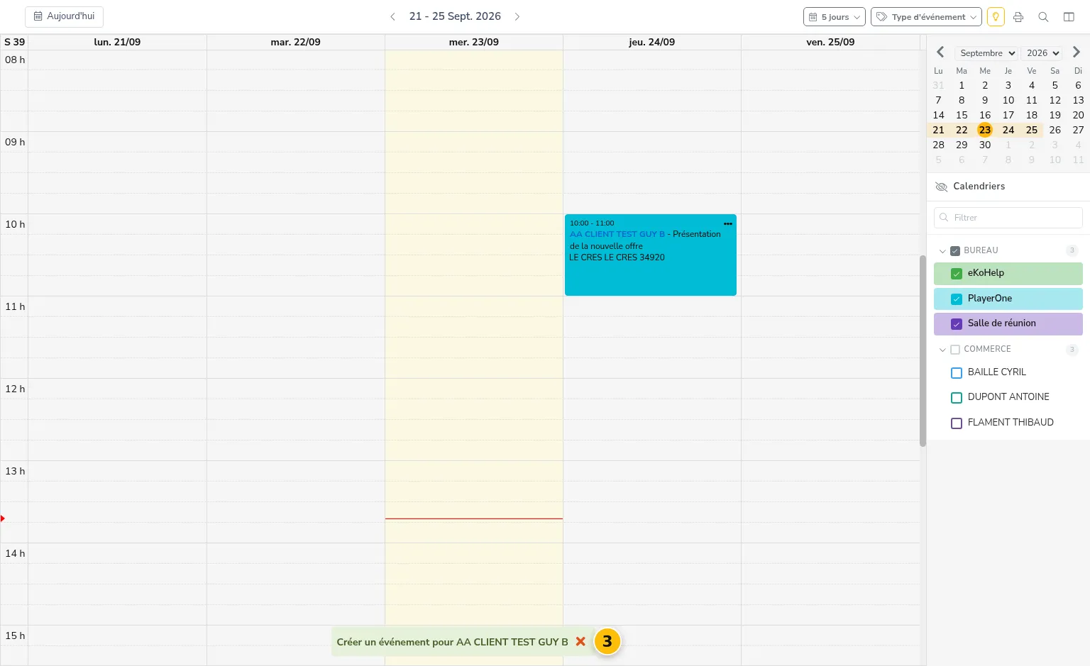 Le calendrier ouvert pour la société