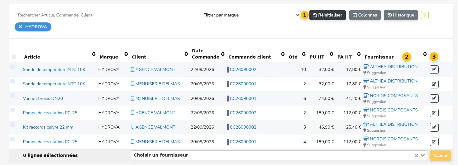La gestion des reliquats