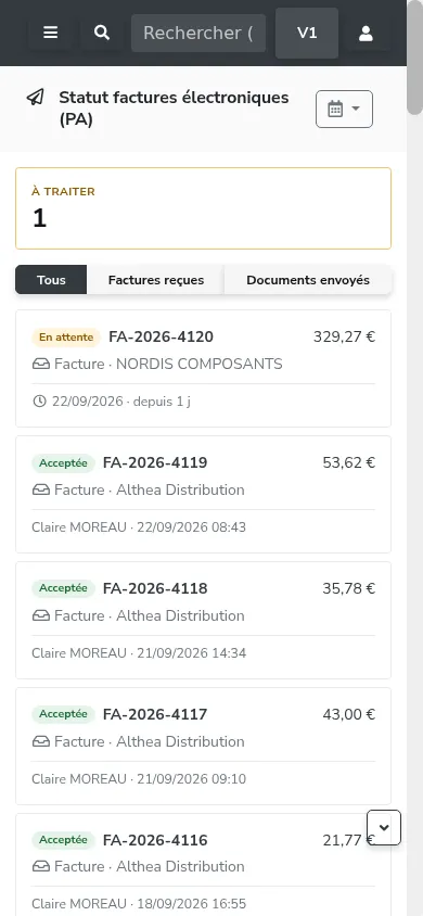La page sur téléphone