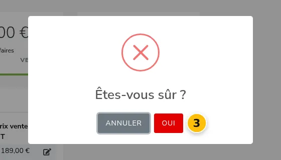 Confirmation de la suppression