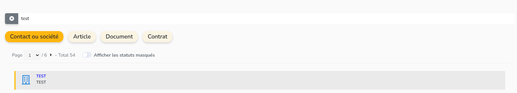 Utiliser la barre de recherche